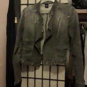 A gray Denim jacket.